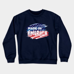 Made in America Watercolor Stars & Stripes Crewneck Sweatshirt